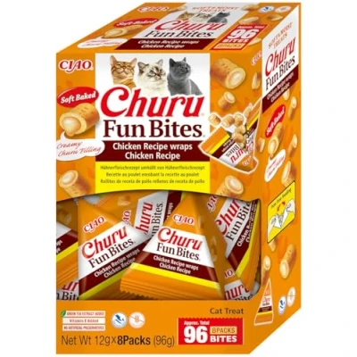 Afbeelding van Ciao Churu Fun Bites Wraps Kattensnack Chicken 8 x 12 gr