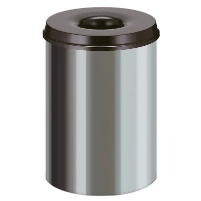 Afbeelding van Papierbak vlamdovend 30ltr rvs zwart