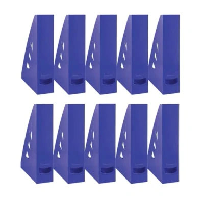 Afbeelding van OFFICE PRODUCTS tijdschriftenhouder modern design / 10 stuks A4 kleur: blauw/hard plastic/opengewerkt/bureau organizer voor tijdschriften/onbreekbaar