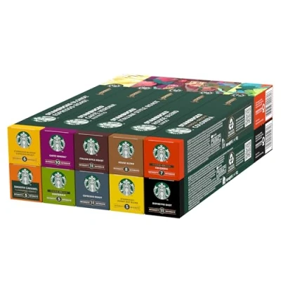 Afbeelding van STARBUCKS Discovery Variety Pack by Nespresso, Koffiecapsules 10 x (100 Capsules) Amazon Exclusive