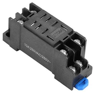 Afbeelding van Relaisbasis Power relais 8 polige voedingsbasis voor basishouder, bevestigingsbasis, schroefklemmen, DIN railmontage JQX 13F LY2N J HH62P