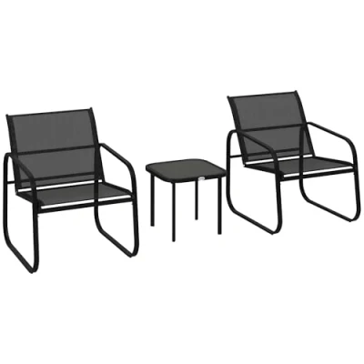 Afbeelding van Outsunny Buiten Bistroset Polyester 70x59x75cm Zwart