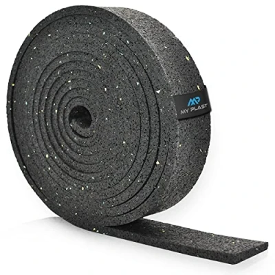 Afbeelding van 10.000 x 50 10 mm terraspad rol, terrastegels van rubbergranulaat voor terrasbouw, strepen terras