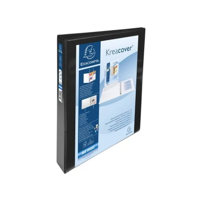 Afbeelding van Kreacover Panorama Ringmap Pp Met 4 D ringen Van 30mm A4 Maxi Zwart