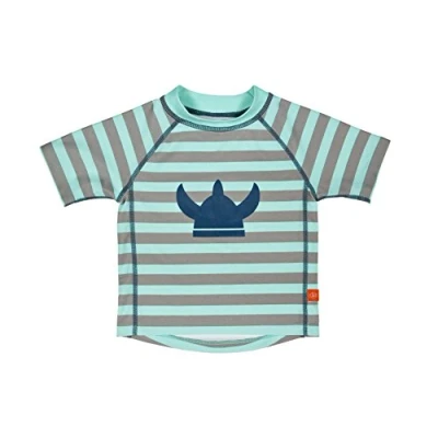 Afbeelding van Lässig Zwemshirt Rashguard Korte Mouw Splash &amp; Fun Striped Aqua maat 62/68 3 6 maanden