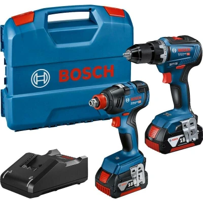 Afbeelding van Bosch Combipack 18V GSR + GDR Accu toolkit in L Case 06019J2207