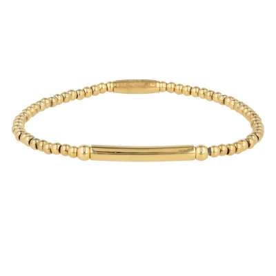 Afbeelding van My Bendel Elastische goudkleurige dames armband Met bedel luxe cadeauverpakking