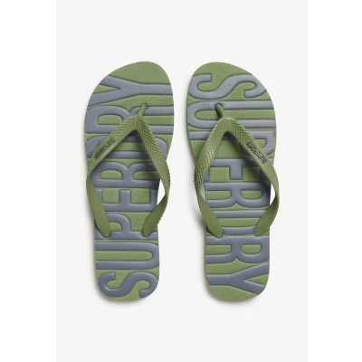 Afbeelding van Superdry Teensandalen, Heren, Maat: 42/43, Olive khaki Rubber/ textiel