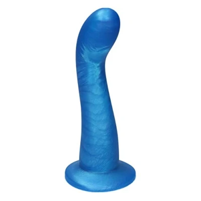 Afbeelding van Ylva &amp; Dite Swan Siliconen G spot / Anale dildo Made in Holland Helder Blauw Metallic