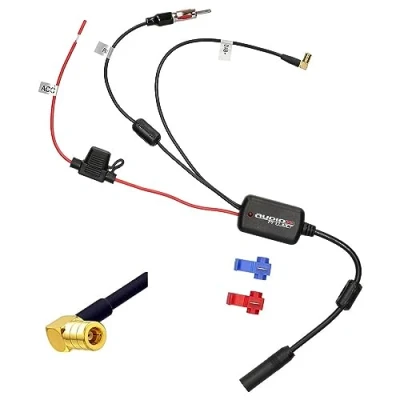 Afbeelding van Audioproject A391 DAB antenne versterker splitter SMB naar DIN compatibel met Sony Pioneer JVC Kenwood Blaupunkt Alpine FM antennesplitter autoradio digitale radio DAB+ Plus auto adapter stekker