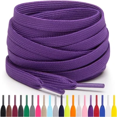 Afbeelding van Miscly Platte Schoenveters, Meerdere Lengtes en Kleuren Beschikbaar (Paars, 137 cm)