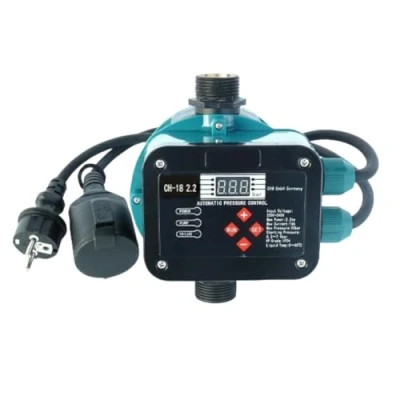 Afbeelding van CHM GmbH® Pompbesturing, drukschakelaar (in en uitschakeldruk instelbaar) met droogloopbeveiliging voor pompen tot 2,2 kW
