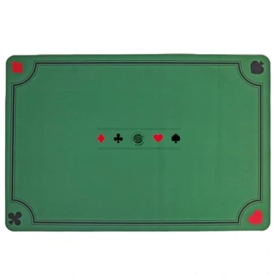Afbeelding van MGM GAMES Speelmat Kaartspel 140352 Groen Antislip 2 tot 6 spelers Speelkaarten Bordspellen Comfortabel Belote Poker Tarot Contrée 60 cm x 40