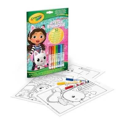 Afbeelding van Crayola Kleurboek Gabby&#039;s Poppenhuis 32 Kleurplaten En 7 Mini Uitwasbare Viltstiften
