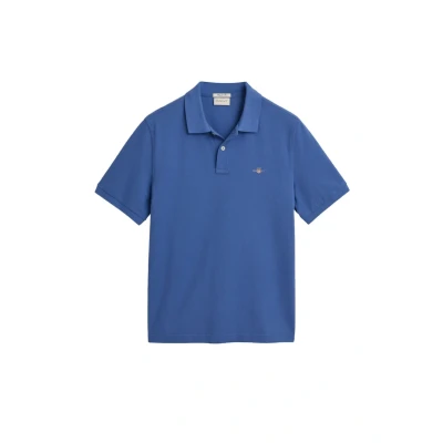Afbeelding van Gant polo heren normale fit poloshirt blauw effen 3XL Big &amp; Tall Plus Size