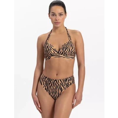 Afbeelding van Beachlife voorgevormde halter bikinitop bruin/zwart