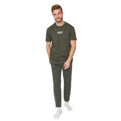 Afbeelding van Trendyol Beige Regular Fit Geprint Gebreide Pyjamaset Thmaw21Pt0393
