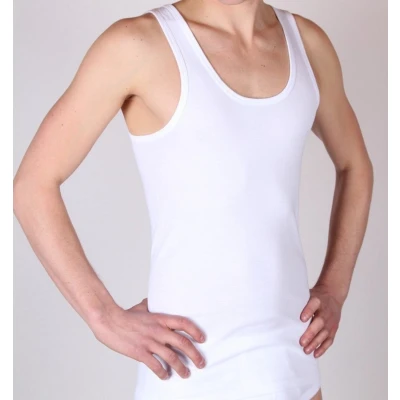 Afbeelding van Set van 4x stuks beeren heren hemd/singlet wit 100% katoen Herenondergoed hemden, maat: L