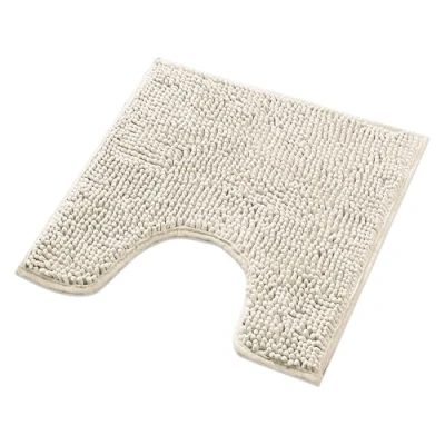 Afbeelding van Badmat Crème Badkamer Tapijt kan gecombineerd worden tot een set Antislip &amp; Maschinewasbaar Toiletmat 45x45cm MET WC Uitsparing