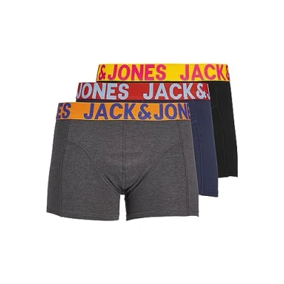 Afbeelding van Mann Jack &amp; Jones Set 3 Pack JACCRAZY SOLID Boxershorts Stretch Unterhose Basis Unterwäsche, Colour:Black Navy Grey, Size:XL