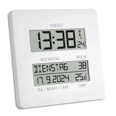 Afbeelding van TFA Dostmann 60.4509.02 Wandklok Zendergestuurd 27 mm x 195 Wit