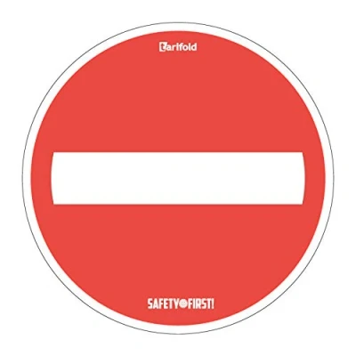 Afbeelding van VLOERSTICKER &quot;GEEN DOORGANG&quot; (gladde vloer) Ø35cm ROOD 2 STUKS