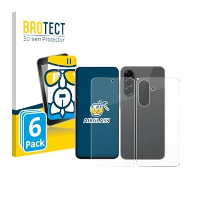 Afbeelding van BROTECT Screenprotector voor Samsung Galaxy A56 5G Enterprise Edition (Voor+Achter) Folie Beschermfolie Beschermglas transparant (6 Stuks)