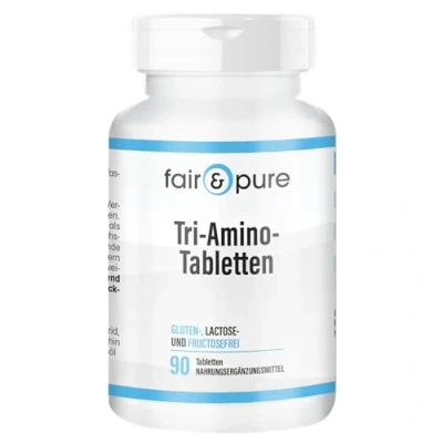 Afbeelding van Fair &amp; Pure® Tri Aminocomplex vegan zonder magnesiumstearaat 90 tabletten aminozuurcomplex met L arginine, ornithine en lysine