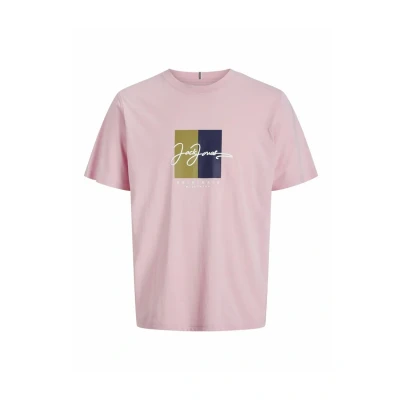 Afbeelding van Jack &amp; Jones LOGO Rundhalsausschnitt Tshirt print, Heren, Maat: Small, Tickled pink