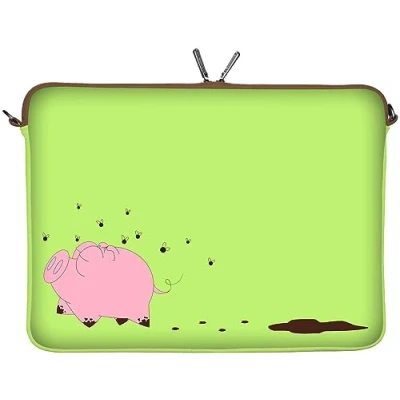 Afbeelding van DIGITTRADE LS158 15 Happy Piggy Designer Notebook Sleeve Case voor Laptop 15,4 inch tot 15,6 (39,1 39,6 cm) Grote Neopreen Tas