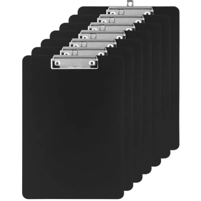 Afbeelding van 7 Stuks A4 Klembord, Kunststof Klembord Set, Schrijfbord met Metalen Clips en Ophanggat, Houdt 80 Vellen, Plastic Klemborden voor Kantoor, School Thuis, Standaardformaat 31 x 22 cm, Zwart