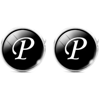 Afbeelding van Montebello Manchetknopen Letter P Metaal Alfabet ∅16mm