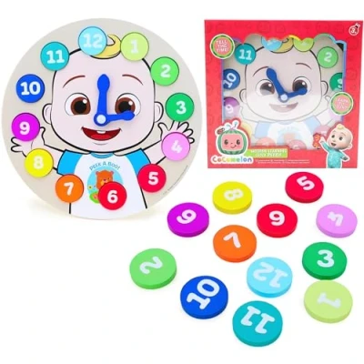 Afbeelding van Toyland® Cocomelon houten leerklokpuzzel Leer klokkijken Peuterspeelgoed vanaf 3 jaar