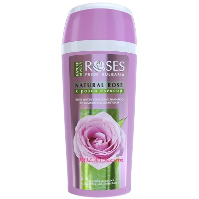 Afbeelding van Natuurlijke shampoo met rozen water uit Bulgarije voor droog en beschadigd haar 250ml