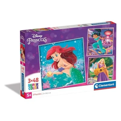 Afbeelding van Clementoni Legpuzzel Super Color Vierkant Prinses, 3x48st.