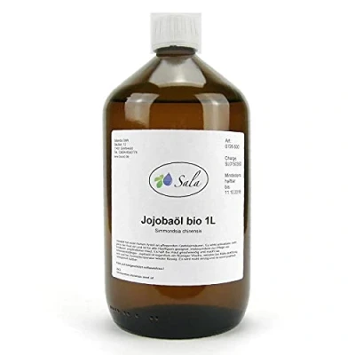 Afbeelding van Sala Jojoba olie koudgeperst bio 1 l 1000 ml glazen fles