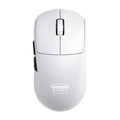 Afbeelding van CHERRY XTRFY M68 Pro Wireless, Ultrasnelle Draadloze Gamingmuis, 2,4 GHz, Geoptimaliseerd voor E Sports, 8K Muis, Symmetrische Vorm met vlakke Voorkant, Wit