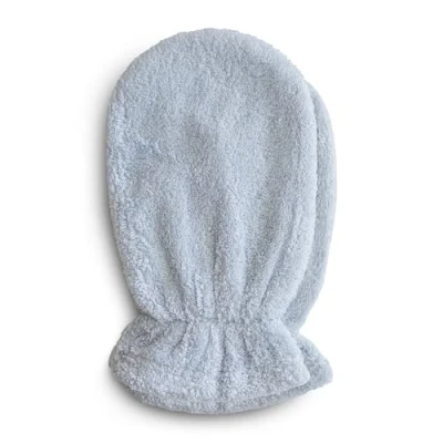 Afbeelding van Mushie Badhandschoen 1x set van 2 Badhandschoenen Elastische manchet Waswanten voor volwassenen en Kinderen Materiaal: 100% Biologisch Terrykatoen Badkameraccessoires (Baby Blue)