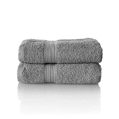 Afbeelding van Glart Premium badstoffen handdoekenset, kleur: ZILVERGRIJS, 2 handdoeken van 50 x 100 cm
