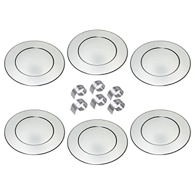 Afbeelding van chg Professionele bordenset, set van 6 servetten ringen met praktische gleuf, roestvrij staal, zilver, stuks.