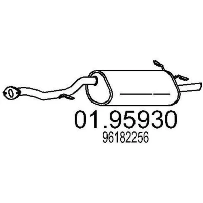Afbeelding van MTS 01.95930 Einddemper 1120 DAEWOO: Lanos Hatchback