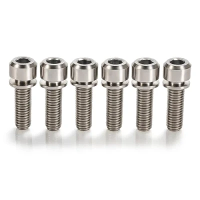 Afbeelding van Keenso Fietsstuurbouten met ringen, 6 stuks mountainbike bouten voor racefiets, M5 x 18 mm, van titaniumlegering TC4 ()