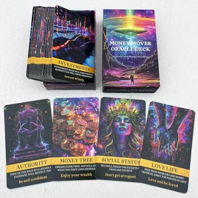 Afbeelding van Geld en carrière Oracle Deck, orakelkaarten, Help u te begeleiden Mindful beslissingen nemen terwijl omhoog gaat in uw carrière, Tarotkaarten voor beginners