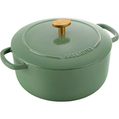 Afbeelding van BALLARINI Bellamonte Ovenschotel, braadschaal, Nederlandse oven, geëmailleerd gietijzer, rond, 20 cm, 2,5 l, groen