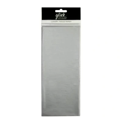 Afbeelding van Glick Vier vellen zilveren zijdepapier, zilver zijdepapier voor geschenkverpakking, verjaardag, Valentijnsdag, Kerstmis en andere vieringen, elk vel bij opening 750 mm x 500