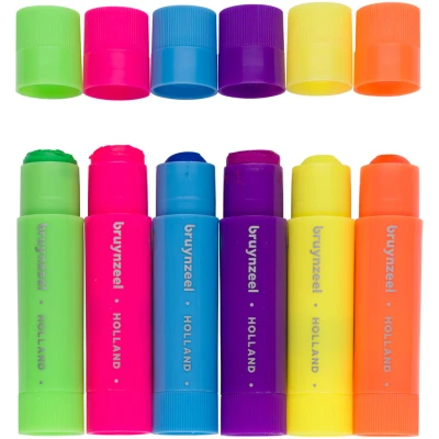 Afbeelding van Plakkaatverf sticks Bruynzeel Neon 6 kleuren