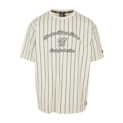 Afbeelding van Starter Pinestripe Tshirt print, Heren, Maat: XXL, Palewhite