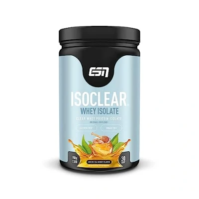 Afbeelding van ESN ISOCLEAR Whey Isolate Proteïnepoeder, Green Tea Honey, 908 g, 30 Porties Heldere Wei Poeder Lactosevrij Voor Spieropbouw en Herstel, Gemaakt in Duitsland, Laboratorium Getest