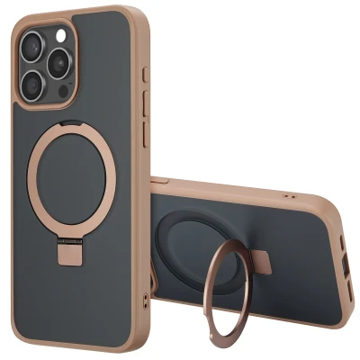 Afbeelding van Apple iPhone 15 Pro Max MagSafe Hoesje Kunststof Accezz Hardcase/Backcover Bruin Telefoonhoesje Shockproof/Valbescherming