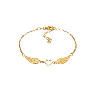 Afbeelding van Elli Dames Armband hart vleugel hanger in 925 sterling zilver